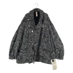【美品】  SHINYA KOZUKA / シンヤコヅカ | His Rocker / ツイード オーバーシルエット ライダース ジャケット / 総裏地 | S | black and snow | メンズ