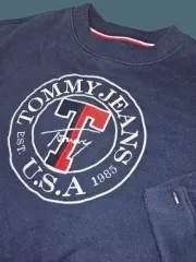 TOMMY JEANS ネイビー スウェットシャツ レタリング ヘリテージ M オーバーサイズ