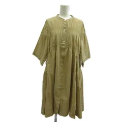 ザラ ZARA シャツワンピース L ベージュ バンドカラー 半袖 ギャザー ひざ丈 フレアシルエット /PP ■ECD001