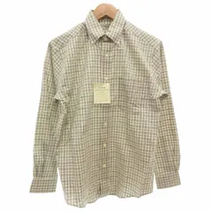 エルエルビーン L.L.BEAN タグ付き Wrinkle resistant ボタンダウンシャツ 長袖 カジュアル コットン チェック S 緑 グリーン 茶 ブラウン /GV