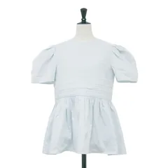 BORDERS at BALCONY ボーダーズアットバルコニー ブラウス サックス サイズ:38(M) | 21春夏 リゾートフレアトップ / プルオーバー | ラウンドネック 半袖 バックファスナー ペプラム 刺繍 | 日本製【レディース】【中古】のサムネイル