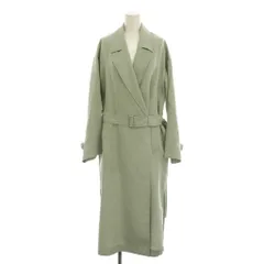 グリーンレーベルリラクシング ユナイテッドアローズ green label relaxing オーバーカラーテロンチコート ロング アウター 38 薄緑 ライトグリーン 3625-126-1873 /YM