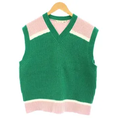 マルニ MARNI ユニクロ UNIQLO ベスト ウール XL 緑 グリーン ピンク Vネック /GP ■GY58のサムネイル