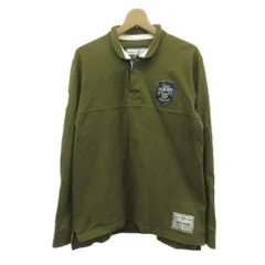 エディーバウアー EDDIE BAUER ラガーシャツ 長袖 M カーキ バックプリント /PP ■GY58