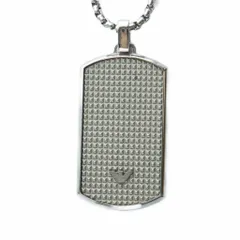 エンポリオアルマーニ EMPORIO ARMANI ネックレス アクセサリー ペンダント ドッグタグ ロゴ シルバー色 ■GY18 /MQ