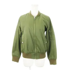 ビームスハート BEAMS HEART ブルゾンジャケット MA-1 ジップアップ 中綿 裏地総柄 ミリタリー 緑 カーキ /MN5 ■GY99