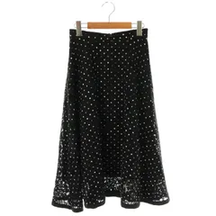 ミッシュマッシュ MISCH MASCH フレアスカート ミモレ丈 ロング ドット 36 ブラック /DF ■OS ■AX