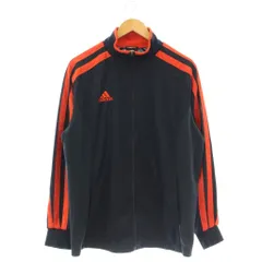 アディダス adidas ジャージ ジャケット 上着 L 紺 ネイビー オレンジ 長袖 スタンドカラー /GR ■GY58