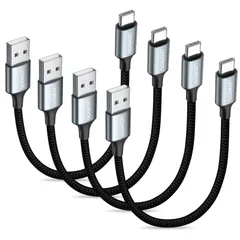【数量限定】aceyoon USB Type C ケーブル 20cm 短い 4本セット タイプC ケーブル 0.2M 最大3A USB-A to USB-C 20センチ 高耐久ナイロン編み USB-C 機器に対応