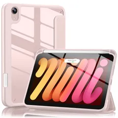 【人気商品】【Maledan】 対応iPad Mini7 ケース 2024 - 対応iPad mini A17Pro ケース 8.3インチ 軽量 耐衝撃 ペンシル収納 ワイヤレス充電機能 TPU素材 シルク手触り オートスリープ/ウェイク機能 三つ折り スタン