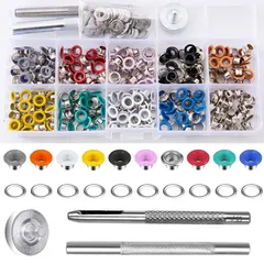 【在庫処分】Bestgleレザークラフト 工具 両面ハトメ玉 カラフル 鳩目穴径6mm 真鍮グロメット ハトメキット 手芸リベット カバン/靴/ベルト 飾り用 手芸用品DIY ハンドメイド材料 300組10カラー 収納ケース付き