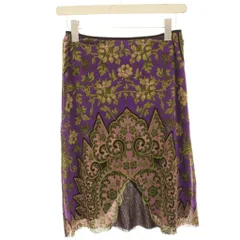 ヴィヴィアンタム VIVIENNE TAM タグ付き フレアスカート 0 紫 パープル 花柄 総柄 ひざ丈 015-220949 /HNのサムネイル
