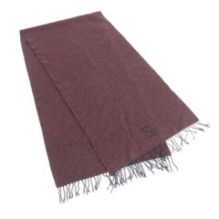 美品 フェンディ FF ロゴ 刺繍 ボルドー フリンジ マフラー 秋 冬 ファッション メンズ レディース REM DQ23-2【中古】