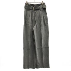 GANNI ガニー ペーパーバッグハイウエストパンツ F4949 グレー 34