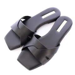 Lisiere L'Appartement リジェール アパルトモン DEA SANDALS CAPRI FLAT SQUARE SANDALフラットスクエアサンダル レザー 36 黒 ブラック /BBのサムネイル