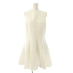 ザラ ZARA ワンピース M 白 ノースリーブ ラウンドネック ひざ丈 /JP