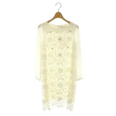 チェスティ Chesty レースビジューワンピース ひざ丈 長袖 0 白 ホワイト /DF ■OS