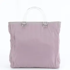 プラダ テスート ナイロン トライアングルロゴ クリア ハンドル トート バッグ 肩掛け ショルダー ハンド A4 レディース REE DP44-4【中古】