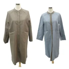 ゼラール Zelal レザーコート 上着 ロング丈 11AR 茶色 ブラウン 水色 ライトブルー リバーシブル /HO4 ■ECB001