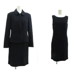 ロペ ROPE セットアップ スーツ ワンピース ジャケット ウール 9AT ネイビー 紺 長袖 ノースリーブ 長袖 ひざ丈 /PP ■ECD001