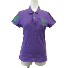 ラルフローレン RALPH LAUREN ポロシャツ 半袖 ビッグポニー 刺繍 M 紫 パープル /XZ ■ECB001