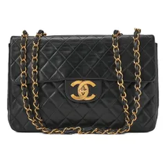 CHANEL シャネル チェーンショルダーバッグ デカマトラッセ 34cm シングルフラップ ラムスキン 黒 （ゴールド金具） レディース バッグ レディース【中古】【送料無料】