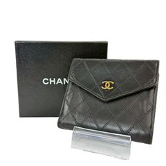 CHANEL キャビアンスキン　マトラッセ　Wホック　二つ折り財布　箱付 CHANEL キャビアスキン マトラッセ Wホック 二つ折り財布 - メルカリ