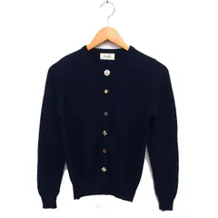 リミットレスラグジュアリー LIMITLESS LUXURY カーディガン ニット リブ ウール混 ハイゲージ 長袖 紺 ネイビー /NT29