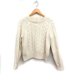 ミラオーウェン Mila Owen ケーブル編み ウール ニット セーター 長袖 丸首 F アイボリー 白 /FT42