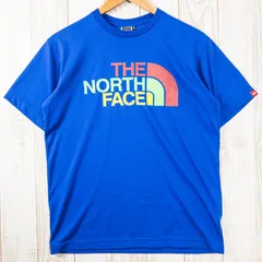 ✉️Men's M ブルー系 The North Face ( ザ・ノースフェイス ) カラフル ロゴ ティー Colorful Logo Tee Tシャツ プリントt 速乾 NT31352 Asian Men's  化繊 ショートスリーブ