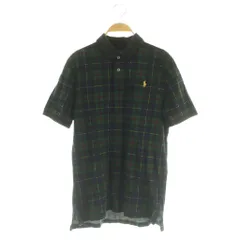 ポロ ラルフローレン POLO RALPH LAUREN ポロシャツ 半袖 チェック ロゴ刺繍 XL 18-20 グリーン /MY ■OS ■ECE003