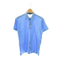 ラルフローレン RALPH LAUREN GOLF ポロシャツ ストライプ M ブルー ホワイト /CX ■ECE003