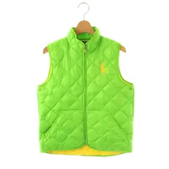 ラルフローレン RALPH LAUREN ダウンベスト 上着 XL 黄緑 黄色 キルティング スタンドカラー /JP