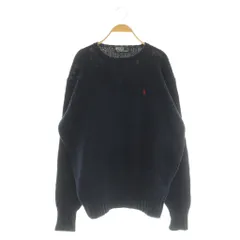 ポロ バイ ラルフローレン Polo by Ralph Lauren ニット セーター 長袖 クルーネック ロゴ刺繍 L ネイビー /MY ■OS ■ECD001