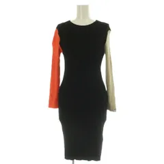 アルマーニエクスチェンジ A/X ARMANI EXCHANGE リブニットワンピース 長袖 USA S ブラック /MY ■OS ■ECD001