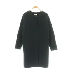 イエナ IENA ノーカラーコート ロング ツイード 36 ネイビー /MY ■OS ■ECC002