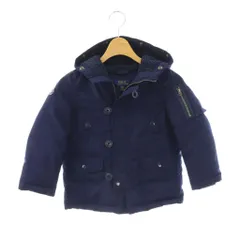 ポロ ラルフローレン POLO RALPH LAUREN キッズ ダウンジャケット フード 4/4T ネイビー /ES ■ECE003