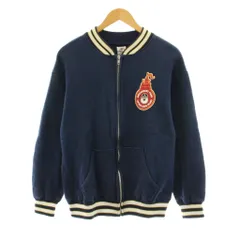 キャプテンサンタ CAPTAIN SANTA ブルゾン ジャケット ジップアップ スウェット地 プリント M 紺 ネイビー /KU ■ECE003