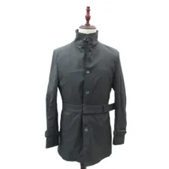 タケオキクチ TAKEO KIKUCHI コート スタンドカラー ミドル丈 3 チャコールグレー ベルト付き ライナー付き /HO53 ■ECD001