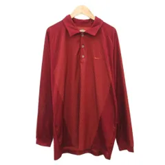 ナイキゴルフ NIKE GOLF ゴルフウエア シャツ カットソー ポロカラー 長袖 ストライプ柄 XL ワインレッド オレンジ /HO62 ■ECD001