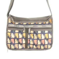 レスポートサック LesportSAC ショルダーバッグ アニマル 猫 ネコ キャット 総柄 茶 ブラウン /AH7 ■ECA002