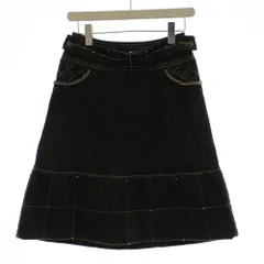 トゥービーシック TO BE CHIC 台形スカート ひざ丈 38 黒 ブラック デニム /LP■ECE003