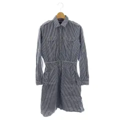 トミーヒルフィガー TOMMY HILFIGER ワンピース ミニ ストライプ M チャコールグレー ホワイト /ES ■ECE003