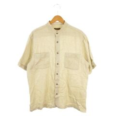 アラミス ARAMIS シャツ LL ベージュ 半袖 バンドカラー 胸ポケット /MN25 ■GY58