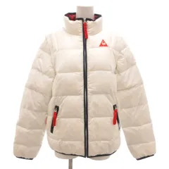 ルコックスポルティフ le coq sportif ダウンジャケット ベスト フェザー混 L 白 ホワイト 長袖 ロゴ刺繍 スタンドカラー キルティング /KR ■ECA001