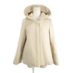 アーバンリサーチ URBAN RESEARCH コート Aライン 36 ベージュ フード付き ノーカラー 長袖 無地 /AH19 ■ECA002