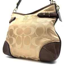 COACH y2k signature satin hobo shoulderbag コーチ シグネチャーサテンホーボーショルダーバッグ 型番16408 ストラップ付き ベージュカーキ