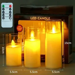 LEDキャンドル 電池式 リモコン付 電池付ける 明るさ切替 ゆらぎ 暖色 ろうそく キャンドルライト 3本セット ライト おしゃれ 癒し 玄関 ベランダ パーティー 結婚式 記念日 部屋 雰囲気 クリスマス