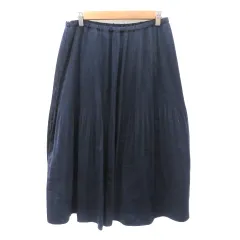 N.Natural Beauty Basic N.ナチュラルビューティーベーシック フレアスカート ギャザースカート ロング丈 M 紺 ネイビー /YK7