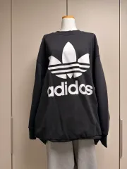 アディダス トレフォイル ブラック スウェット Tシャツ 2XL